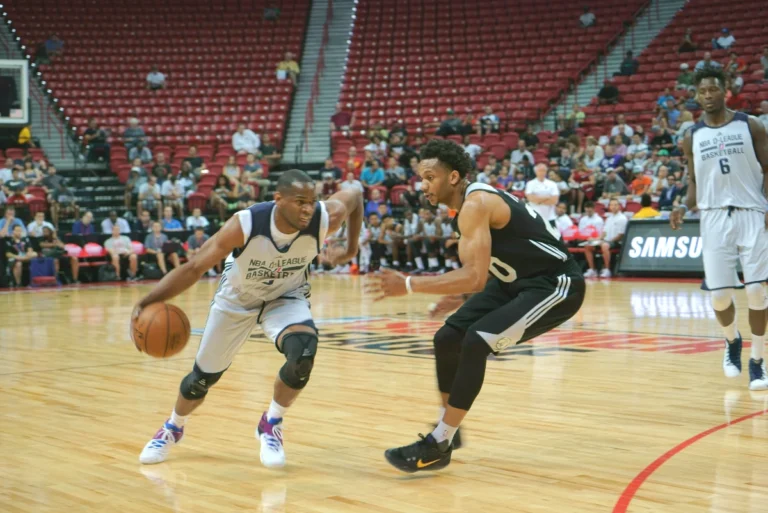 Summer League players on Horner Sports Flooring's ProKing® Protable Basketball Floor